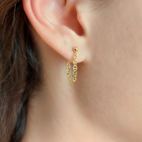 Cadena Chain Gold Silver Women's Earrings - 1