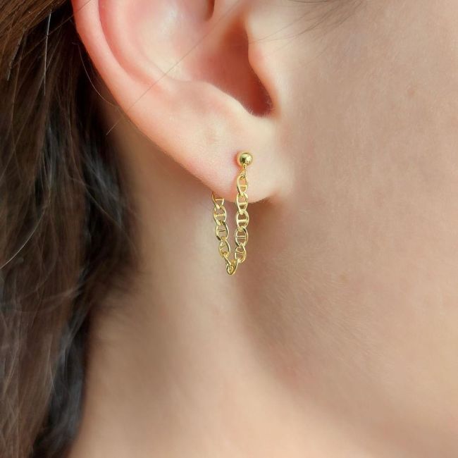 Cadena Chain Gold Silver Women's Earrings - 1