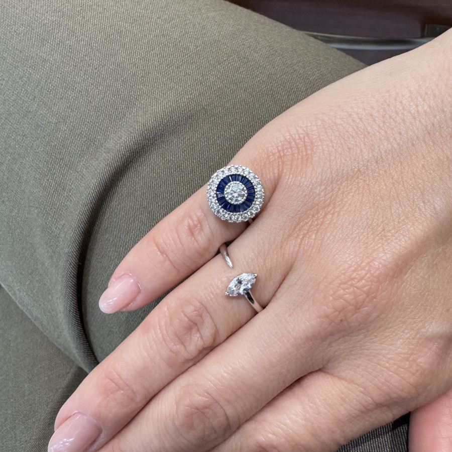 Calibre Safir Gümüş Kadın Serçe Parmak Yüzüğü - CNG Jewels (1)