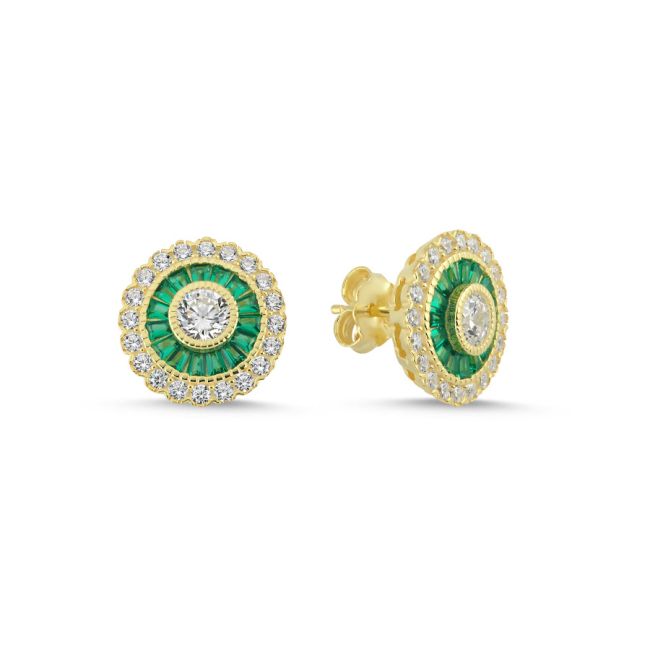 Calibre Zümrüt Gold Kadın Gümüş Küpe - 1