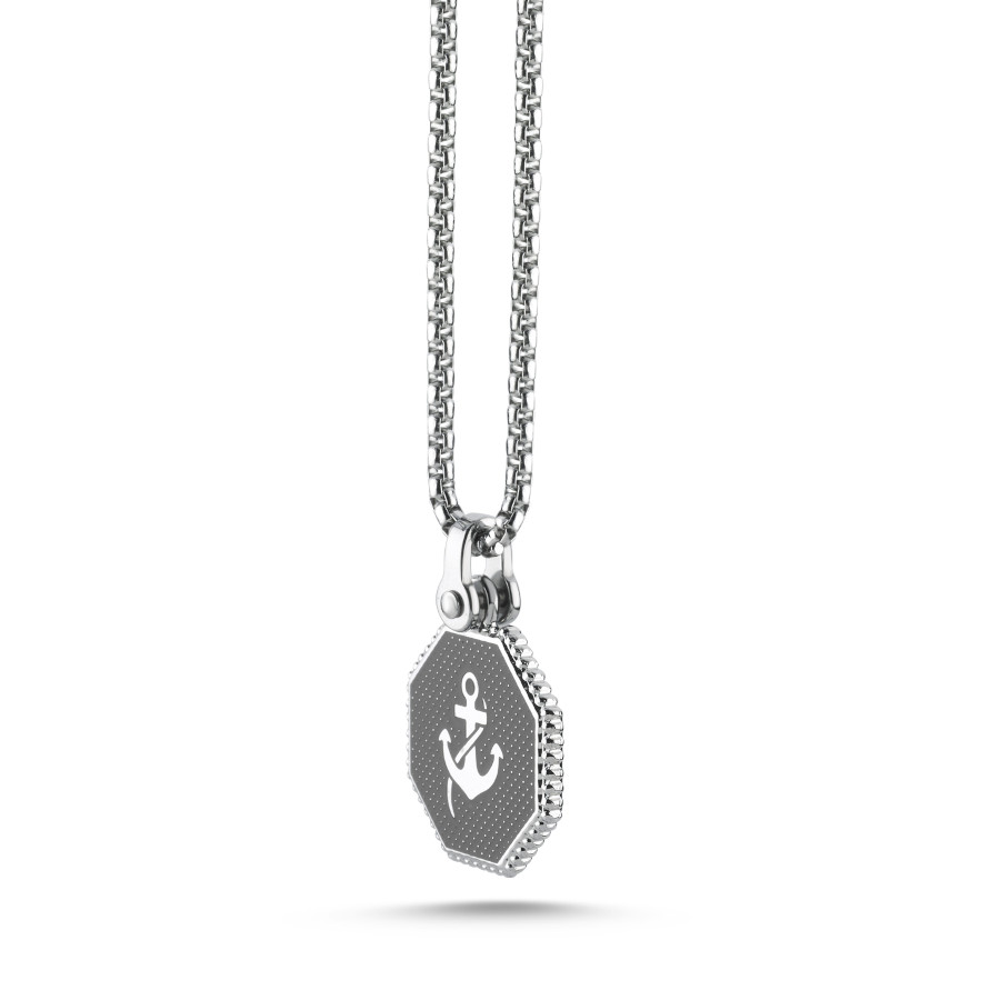 Çapa Sekizgen Çelik Erkek Kolye - CNG Jewels (1)