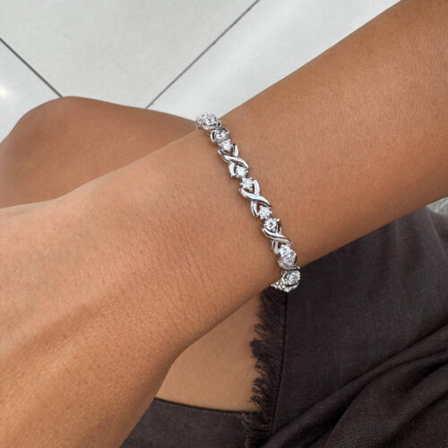 Çapraz Bantlı Su Yolu Gümüş Bileklik - CNG Jewels (1)