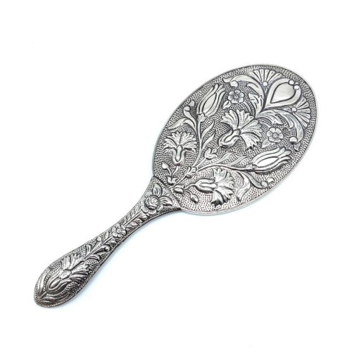 CNG Jewels - Carnation Large Silver Hand Mirror No 4