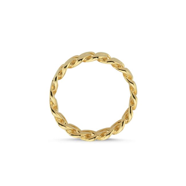14 Carat Gold Chain Pattern Eternity Ring - 2