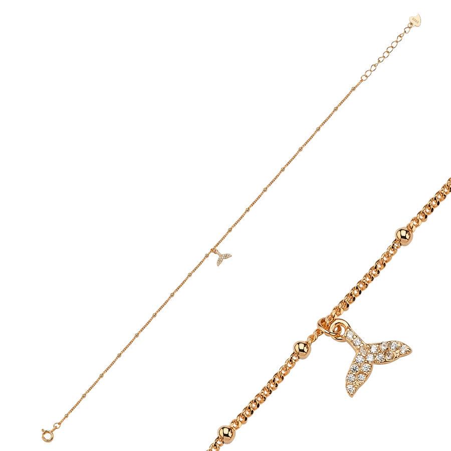 Charm Balina Kuyruğu Rose Gümüş Halhal - CNG Jewels (1)