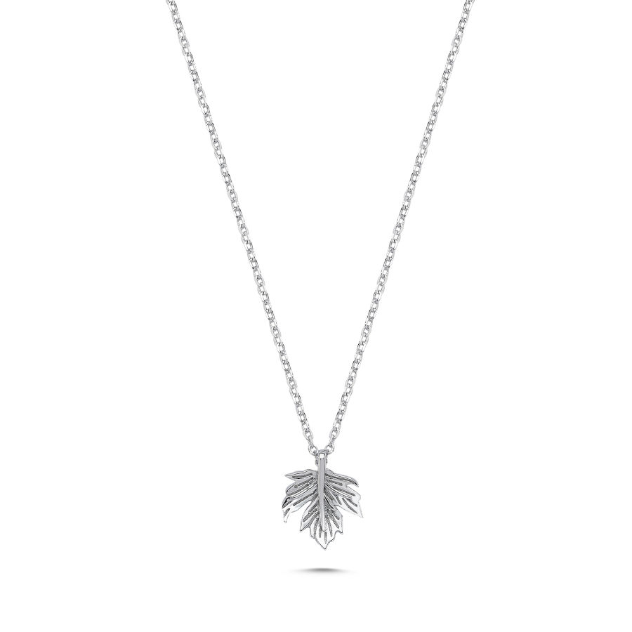 Sycamore Leaf Women's Silver Necklace - CNG Jewels
