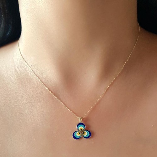 CNG Jewels - Çintemani Nazar Boncuğu Gold Gümüş Bayan Kolye