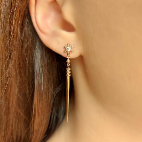 Clavo Rose Gümüş Kadın Küpe - 1