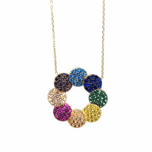 CNG Jewels - Colorful Rainbow Gold Necklace