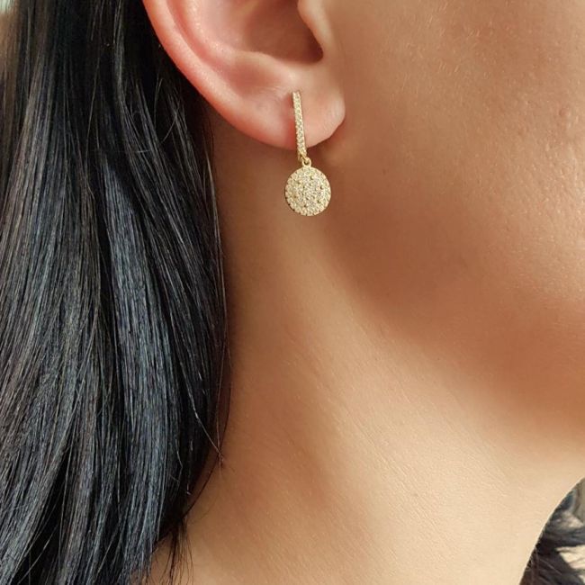 Coronet Gold Sallantılı Gümüş Küpe - 1