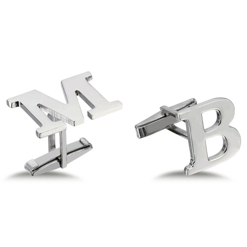 CNG Jewels - Custom Large Size Silver Letter Cufflinks