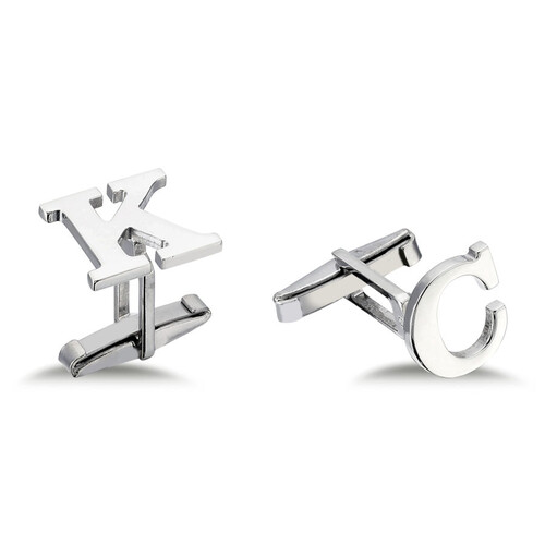 Personalized Medium Size Plain Silver Letter Cufflinks - CNG Jewels