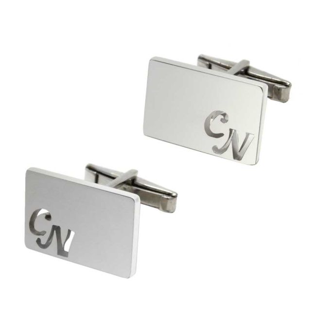 Personalized Silver Two Letter Cufflinks - 1