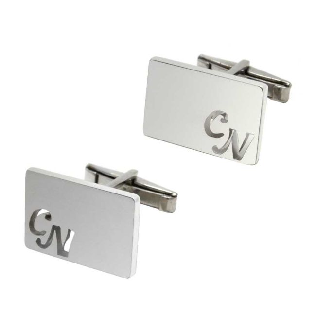 Custom Silver Two Letter Cufflinks