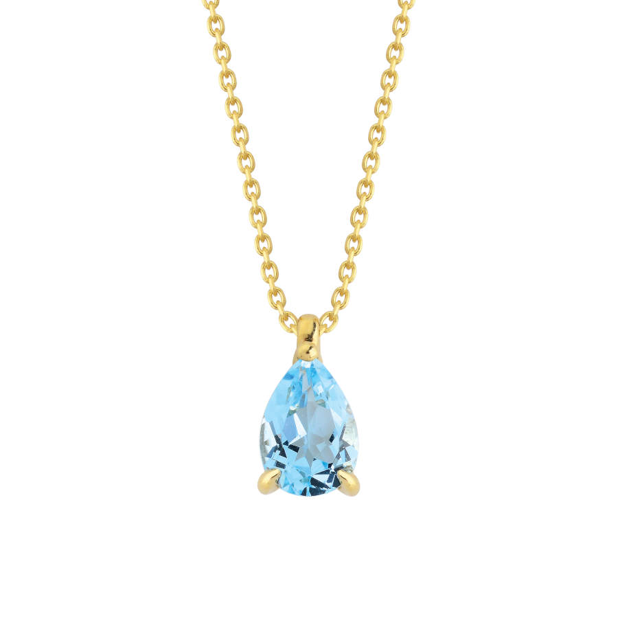 Damla Blue Topaz Altın Kolye - CNG Jewels