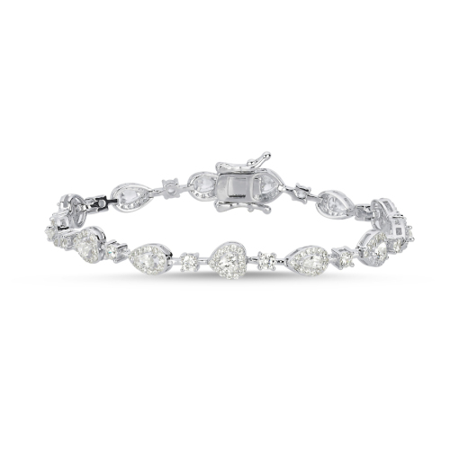 Drop Heart Light Flood Waterway Silver Bracelet - CNG Jewels (1)