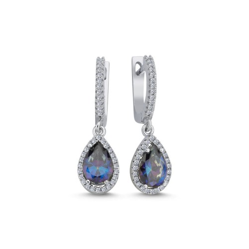 CNG Jewels - Damla Mavi Mistik Topaz Kadın Sallantılı Gümüş Küpe