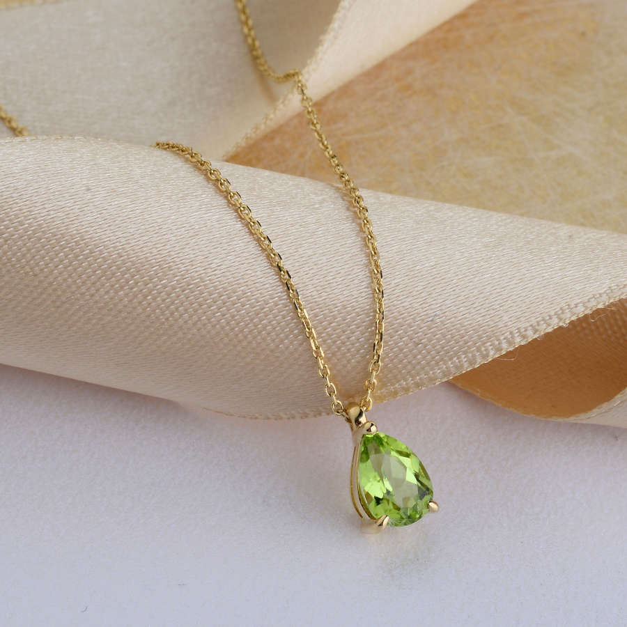 Damla Peridot Taşı Altın Kolye - CNG Jewels (1)