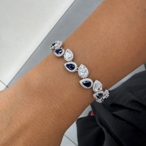 Damla Safir Kadın Gümüş Su Yolu Bileklik - CNG Jewels (1)