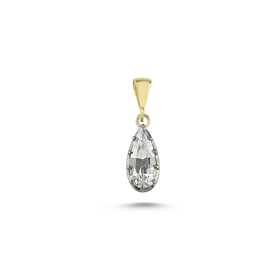 Damla Taşlı Gümüş Kolye Ucu - CNG Jewels