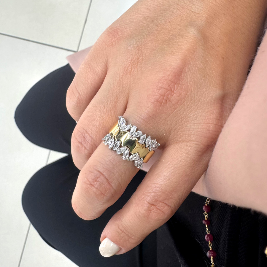 Damla ve Markiz Line Gümüş Yüzük - CNG Jewels (1)