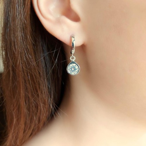 CNG Jewels - Dangle Round Solitaire Earrings