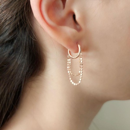 CNG Jewels - Dangle Two Chain Silver Earrings