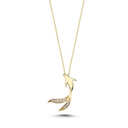 14 Carat Gold Design Fish Necklace - 1