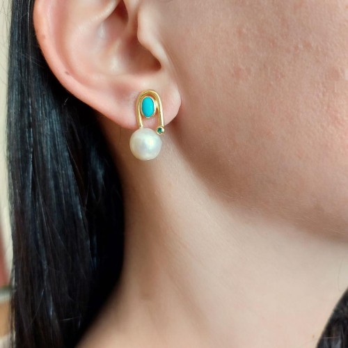 CNG Jewels - Design Azul Perla Silver Earrings
