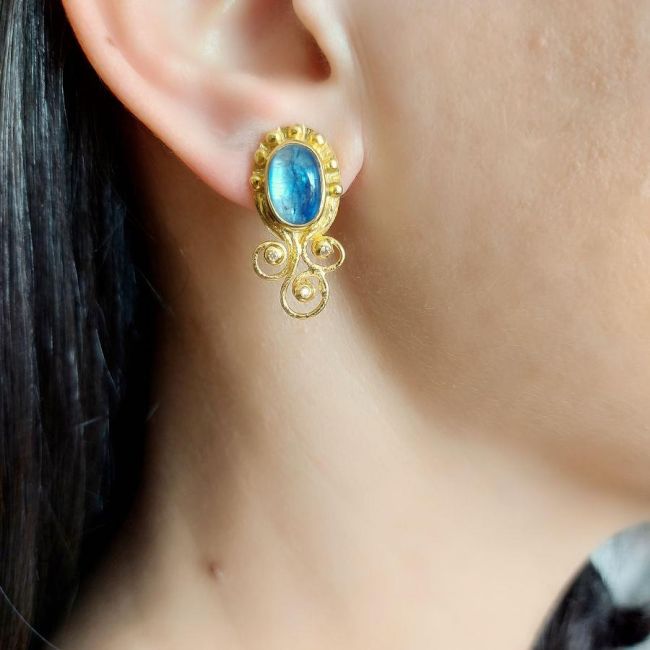 Design Handmade Kyanite Stone Earrings