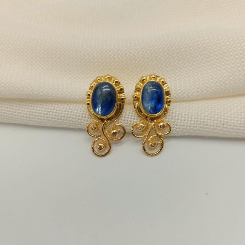 Design Handmade Kyanite Stone Earrings - Thumbnail