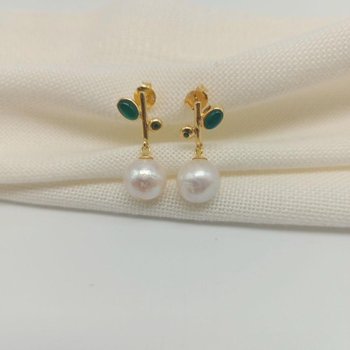 Design Perla Verde Earrings - Thumbnail