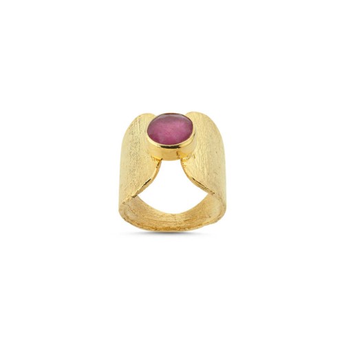 Natural Ruby Stone Design Women's Silver Ring - CNG Jewels (1)