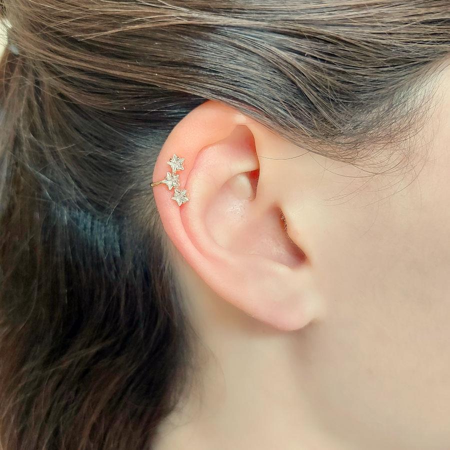 Estralla Stone Rose Cartilage Silver Women's Earrings - CNG Jewels (1)