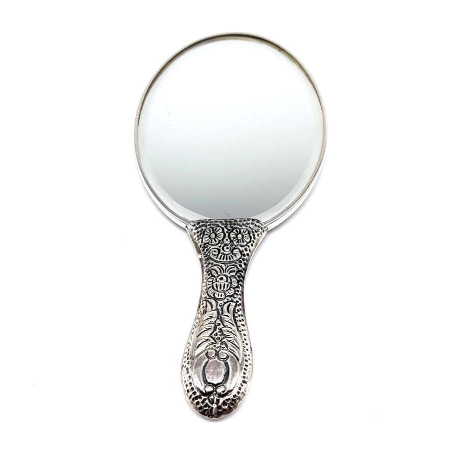 Silver Hand Mirror with Evil Eye Beads - CNG Jewels (1)