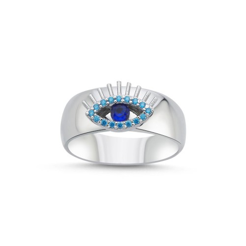 Eyelashed Eye Women's Silver Ring - CNG Jewels