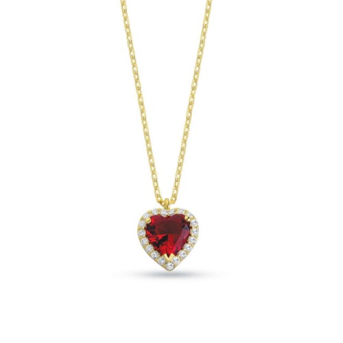 CNG Jewels - Fancy Ruby Kalp Gümüş Kadın Kolye