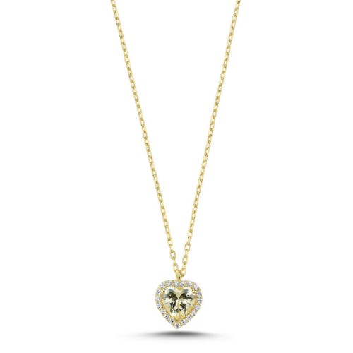 CNG Jewels - Fancy Sarı Kalp Gümüş Kadın Kolye