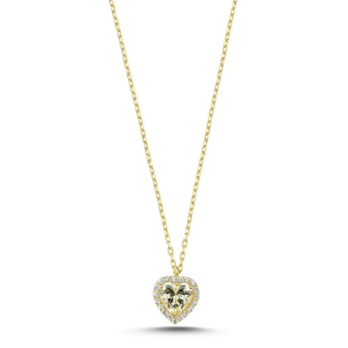 Fancy Yellow Heart Silver Women's Necklace - CNG Jewels
