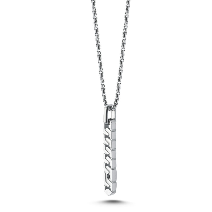 Fermuar Eskitme Çelik Erkek Kolye - CNG Jewels (1)