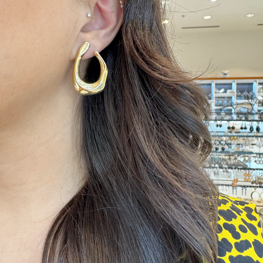 Fibula Büyük Damla Kadın Gümüş Küpe - CNG Jewels (1)