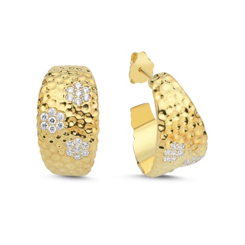 Fiore Halka Gümüş Kadın Küpe - CNG Jewels