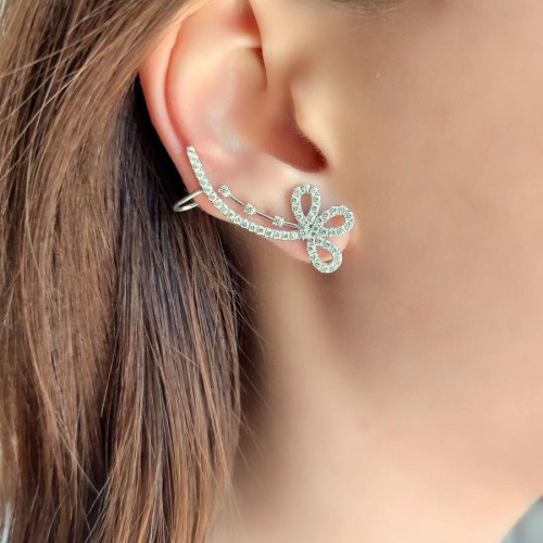 Flora Cuff Silver Women's Earrings - 1