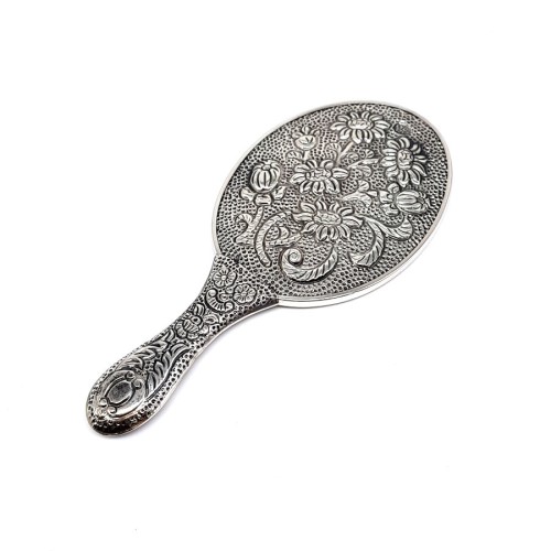 CNG Jewels - Flower Silver Hand Mirror No 1