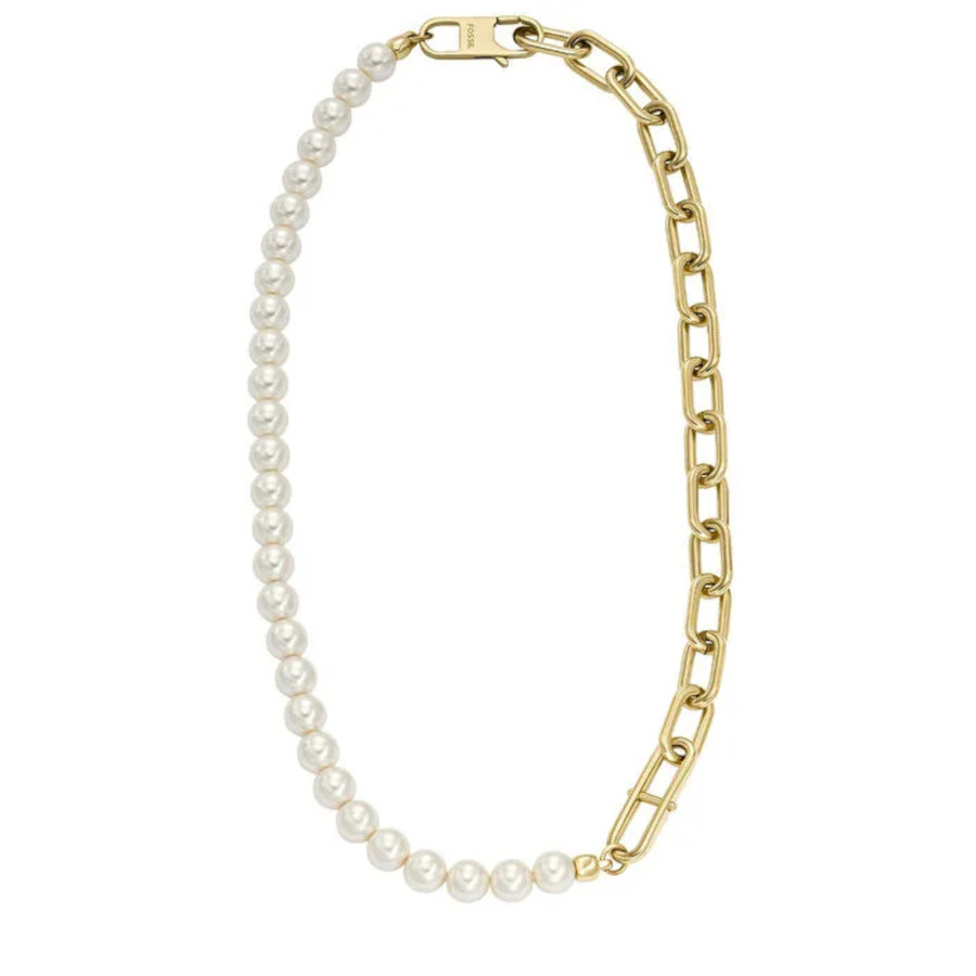 Fossil JF04727-710 Women's Pearl Necklace - FOSSIL