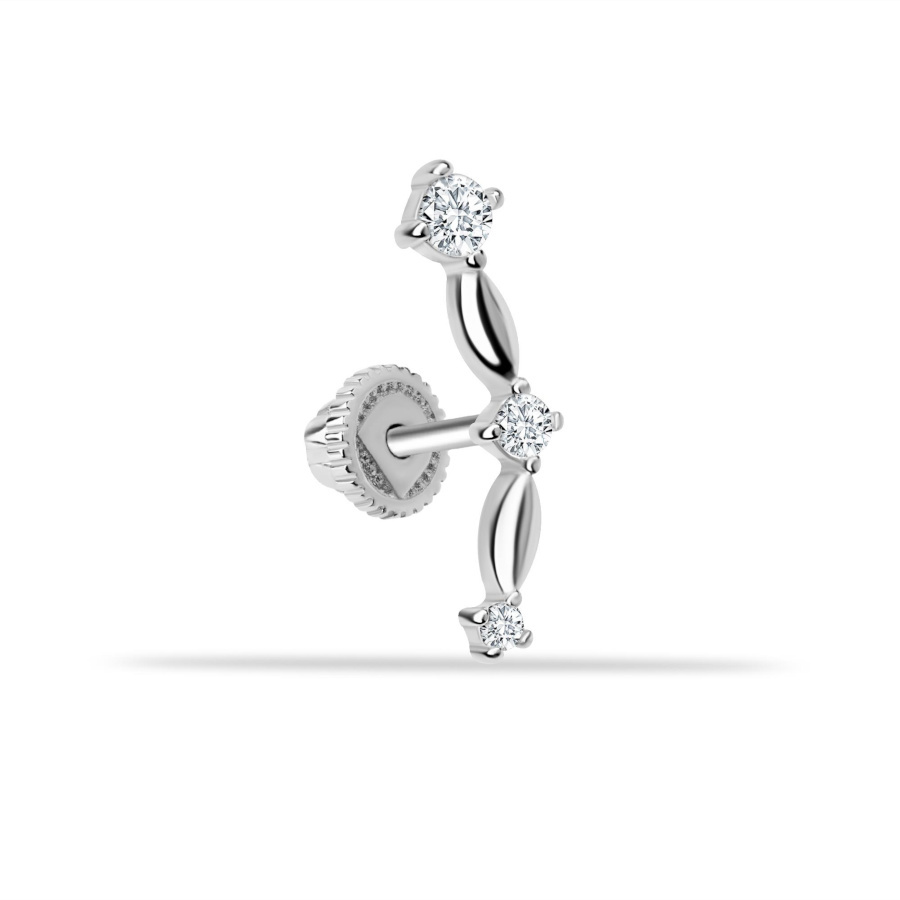 Galaksi Beyaz Altın Helix Piercing - CNG Jewels