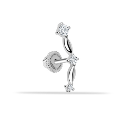 Galaksi Beyaz Altın Helix Piercing - CNG Jewels