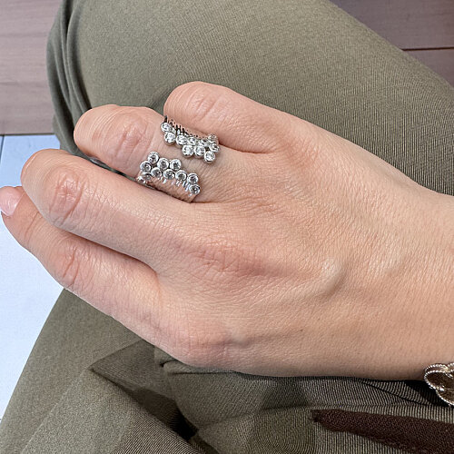 Glitter Taşlı Kadın Gümüş Yüzük - CNG Jewels (1)