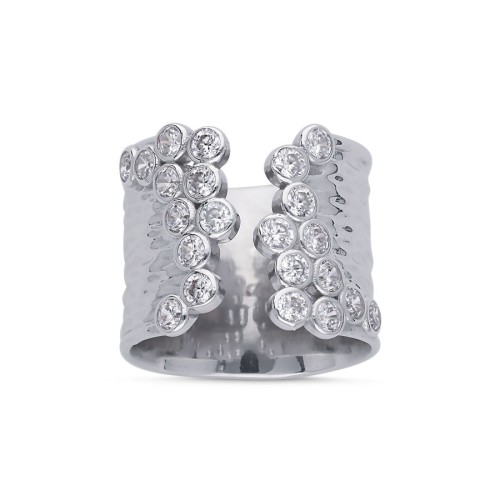 Glitter Taşlı Kadın Gümüş Yüzük - CNG Jewels