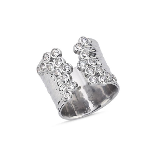 Glitter Taşlı Kadın Gümüş Yüzük - CNG Jewels (1)
